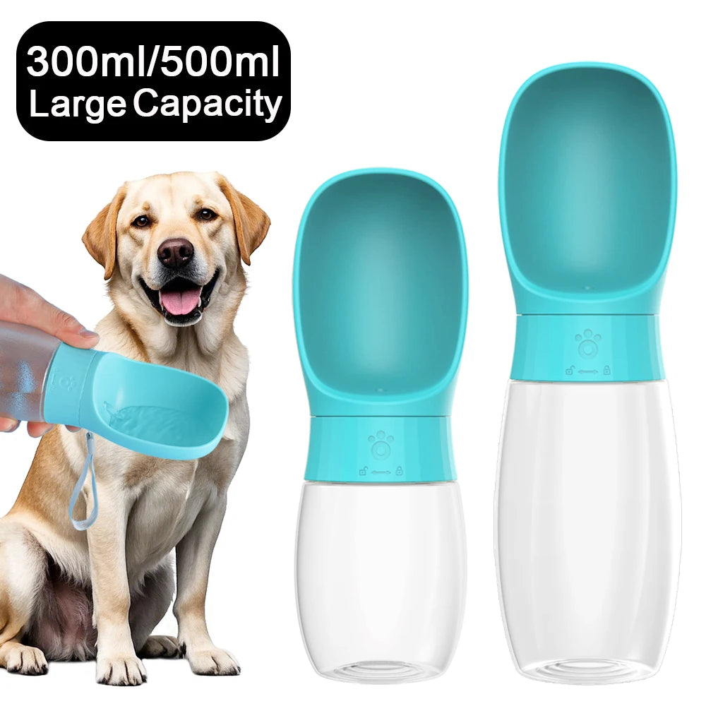 Portable Pet Water Bottle — 500ml Travel Drinking Bowl