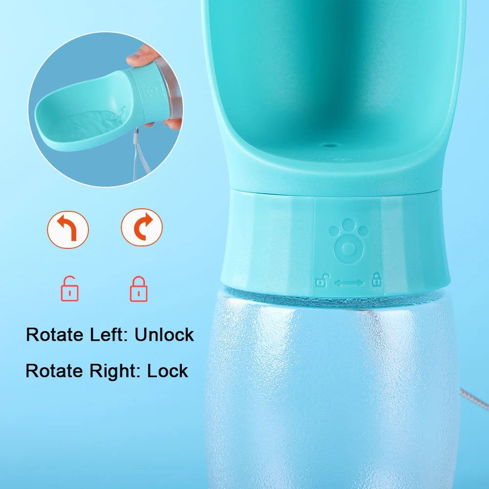 Portable Pet Water Bottle — 500ml Travel Drinking Bowl