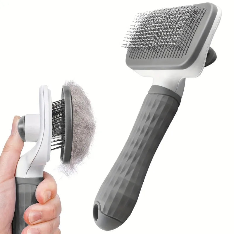 Self-Cleaning Pet Grooming Brush — No More Fur Mess