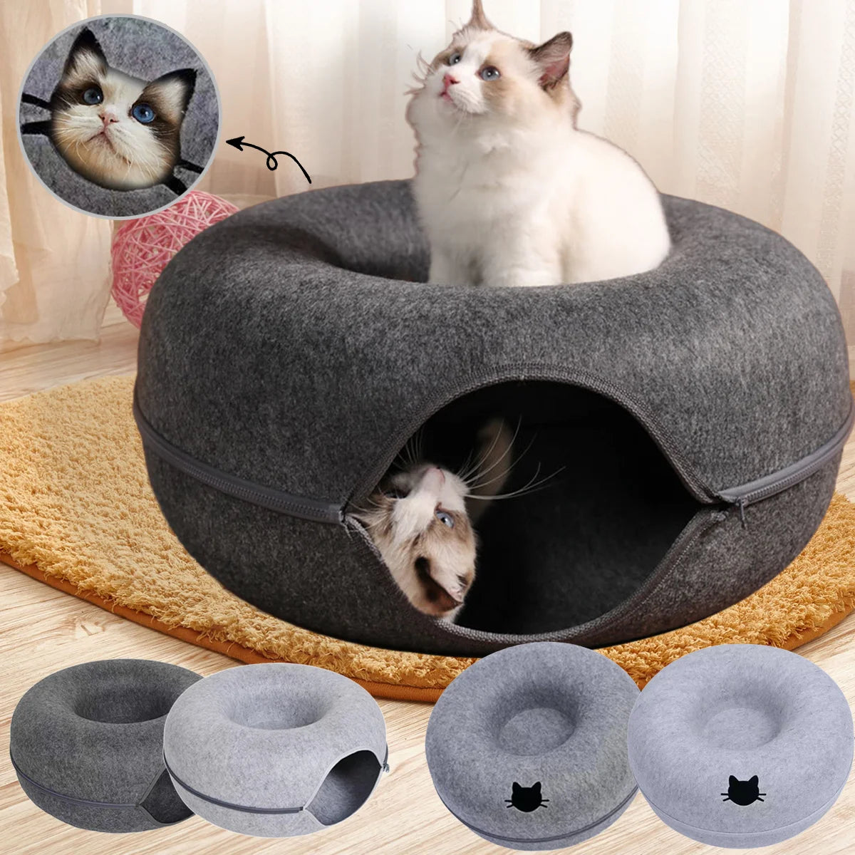 Felt Donut Bed for Cats