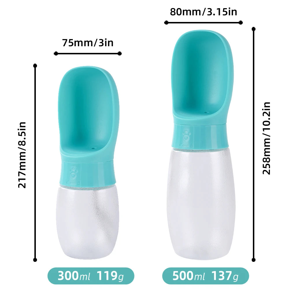 Portable Pet Water Bottle — 500ml Travel Drinking Bowl